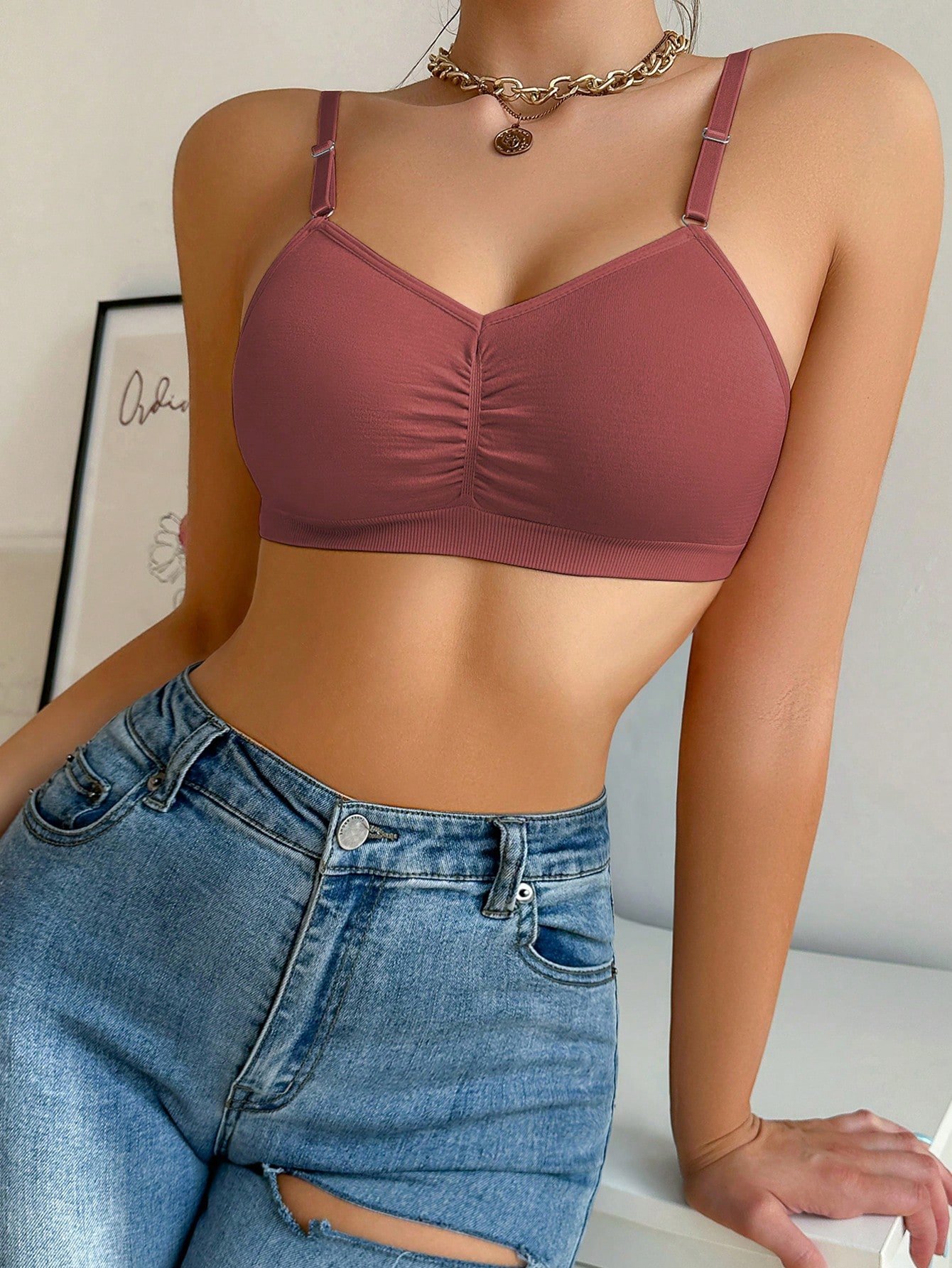 7pcs seamless undergarment set, comfortable casual bra with adjustable straps 7pcs seamless undergarment set, comfortable casual bra with adjustable straps